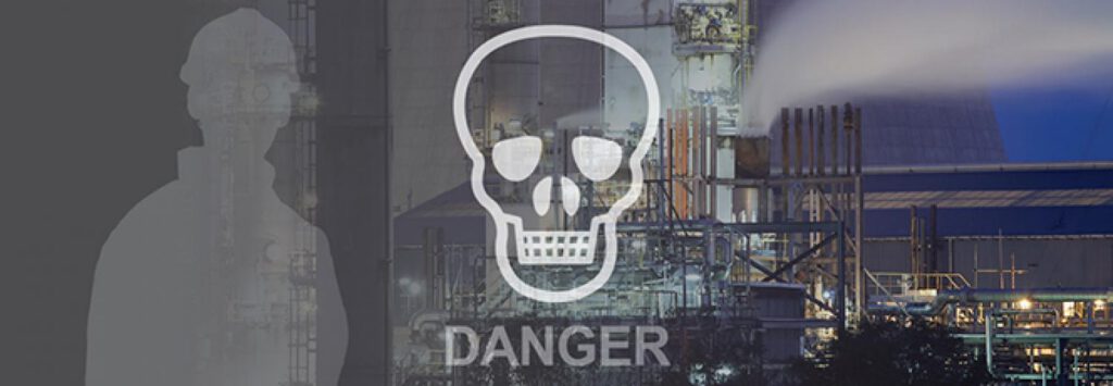 Industrial site with danger symbol