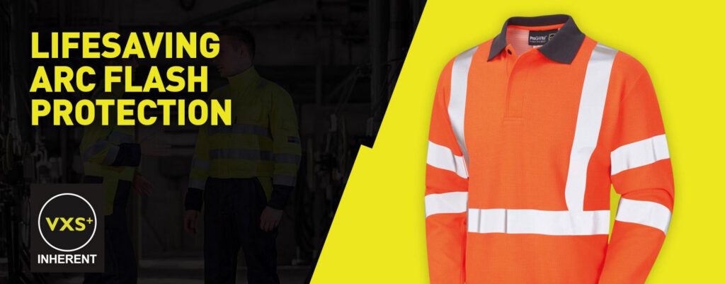 High-visibility safety clothing advertisement