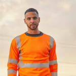 Man in high-visibility safety clothing.