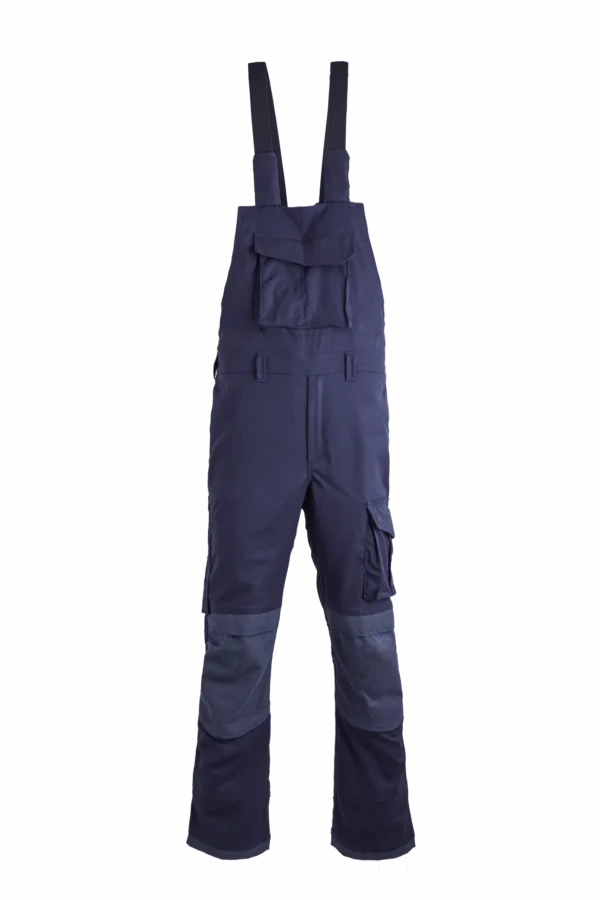 Navy blue work overalls with pockets