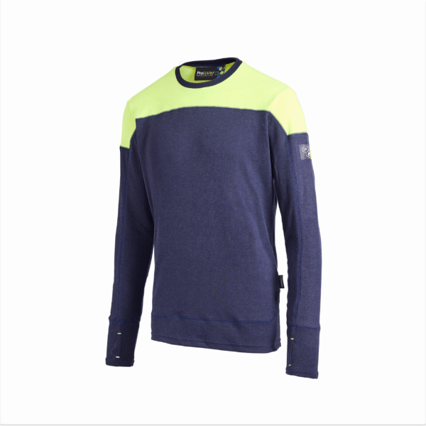 ProGARM® TS254F - Gelbes und marineblaues langärmeliges Störlichtbogen-T-Shirt ELIM 4.1 cal APC 1 (4.1 cal/APC 1)