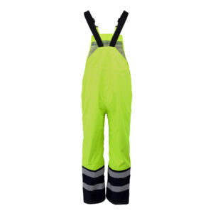 High-visibility waterproof dungarees with straps