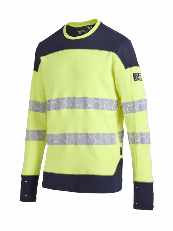 ProGARM® TS259 - Warnschutz-gelbes langärmeliges Störlichtbogen-T-Shirt ELIM 8 cal APC 1 (8 cal/APC 1)